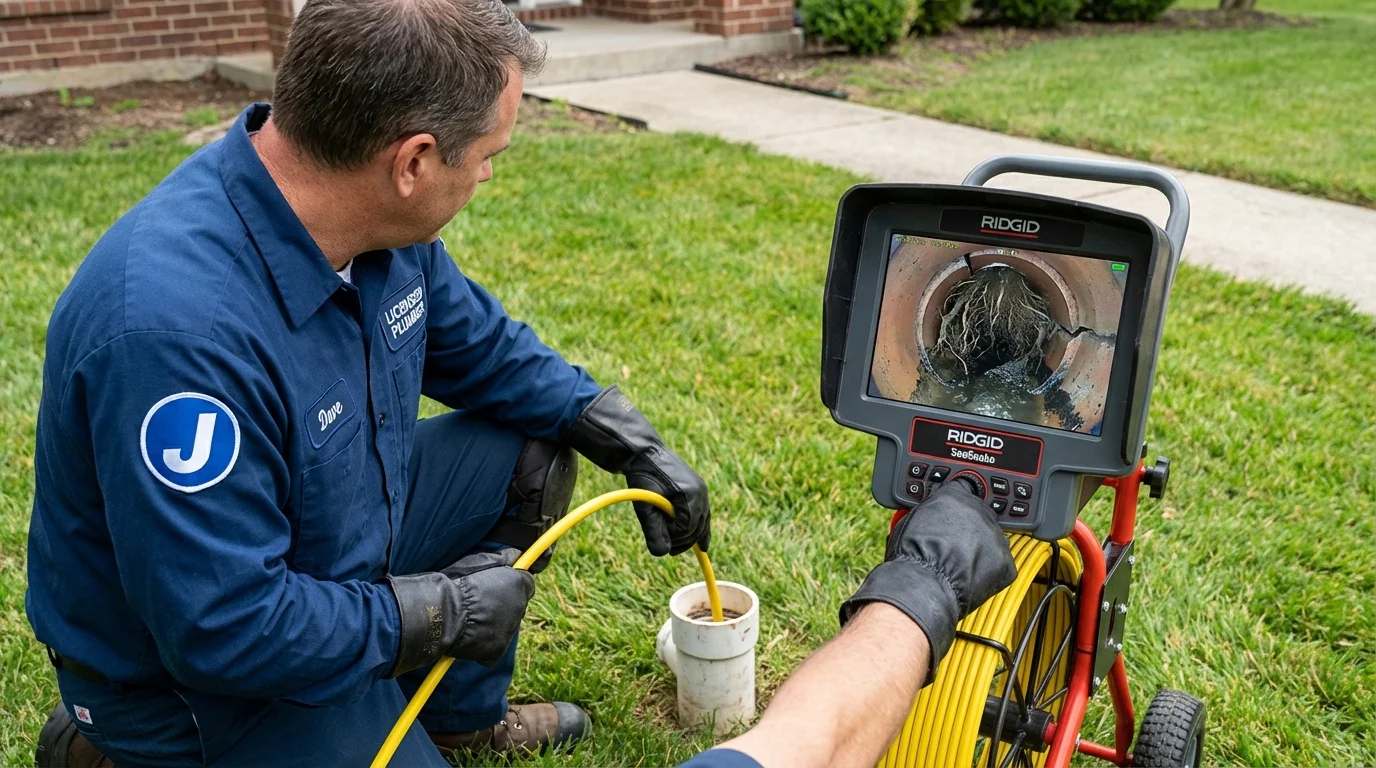 Sewer camera inspection being performed by Johns Plumbing LLC in Hammond
